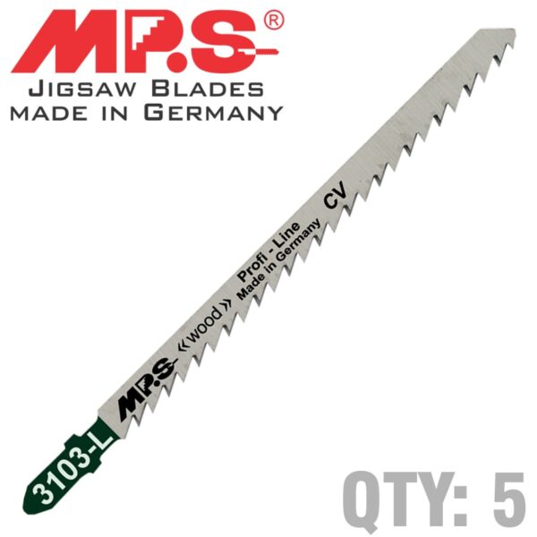 JIGSAW BLADE WOOD LONG T-SH.6TPI 130MM LONG T301DL